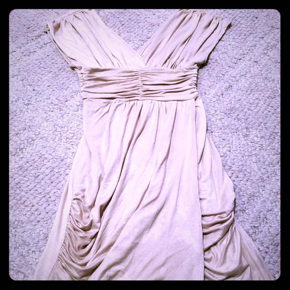 Cream a-line midi dress
